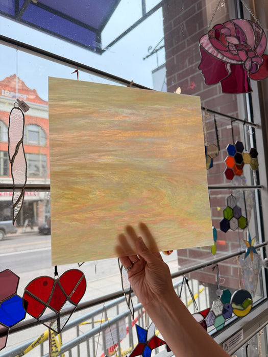 Amber Gold Iridescent Wissmach Sheet Glass Colorado Glass Works