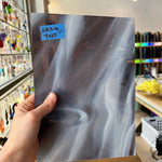 Lamberts Mouth Blown Grey-Violet & Opaque White (S282) Sheet Glass Colorado Glassworks LA216 (7x10in)  