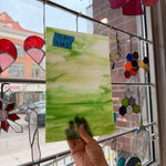 Green Amber White Wispy Kokomo Sheet Glass Kokomo