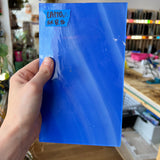 Lamberts Mouth Blown Blue Opaque and White Opaque on Clear (Flash Glass S198) Sheet Glass Colorado Glassworks   