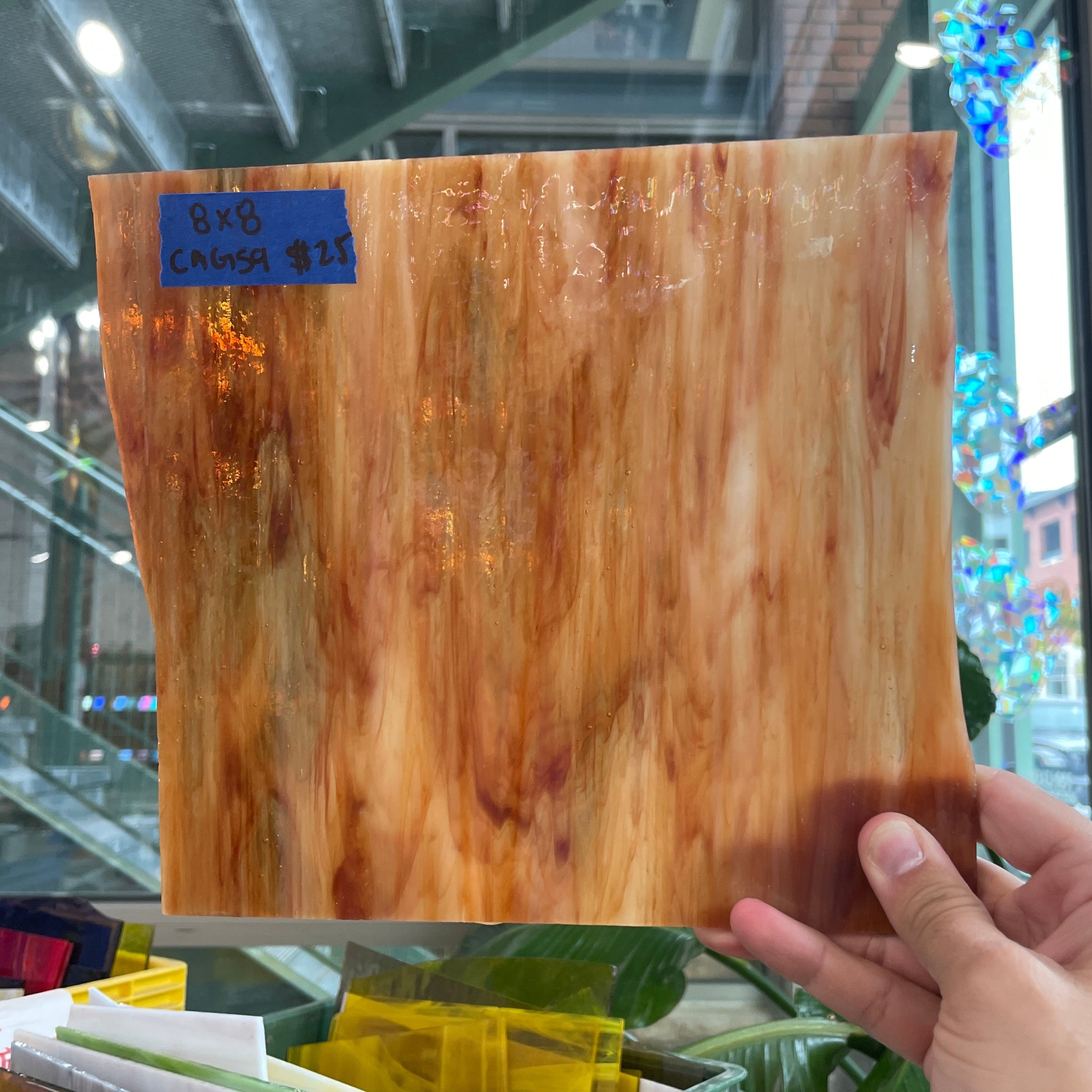 Warm Brown Wispy CAG Sheet Glass Colorado Glassworks