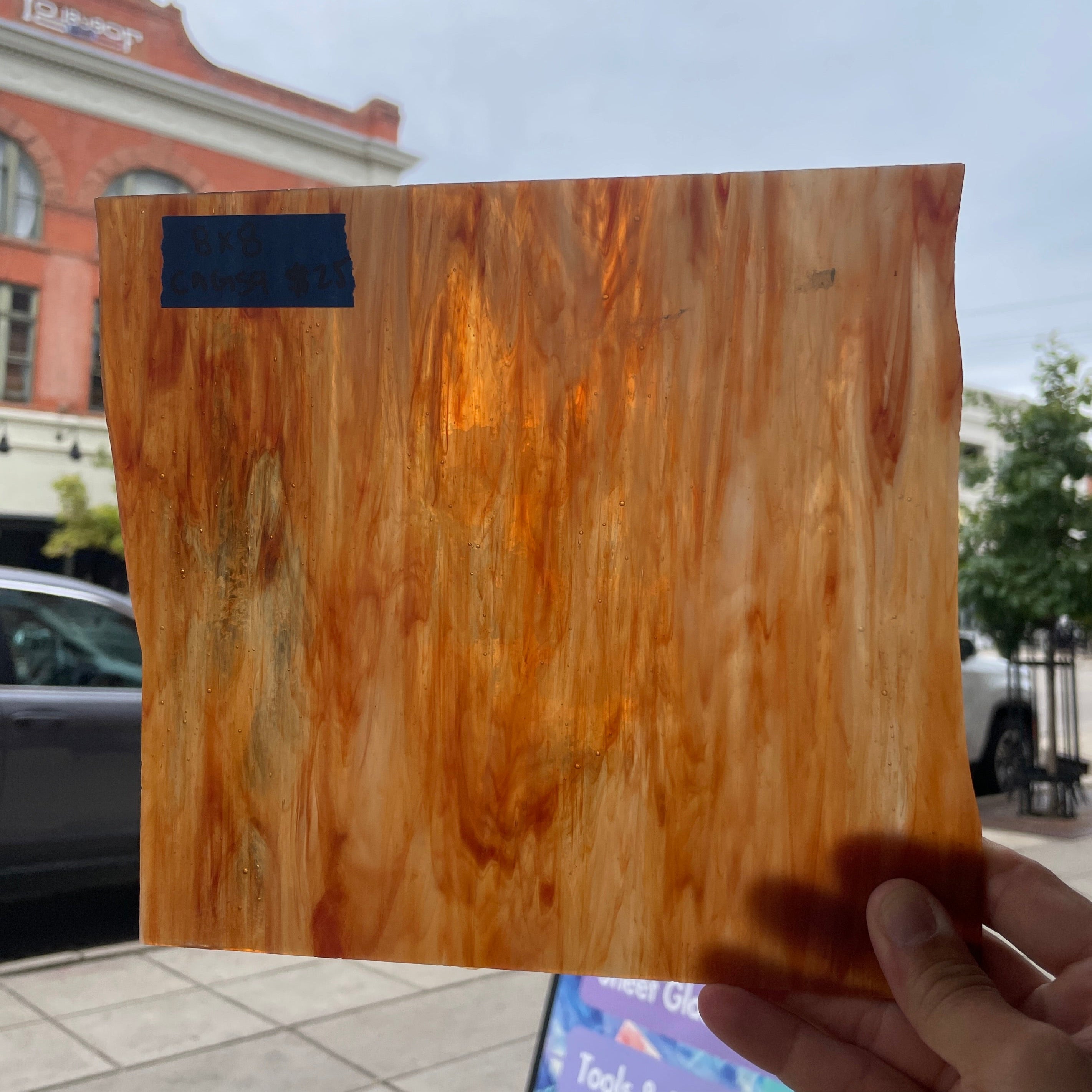 Warm Brown Wispy CAG Sheet Glass Colorado Glassworks