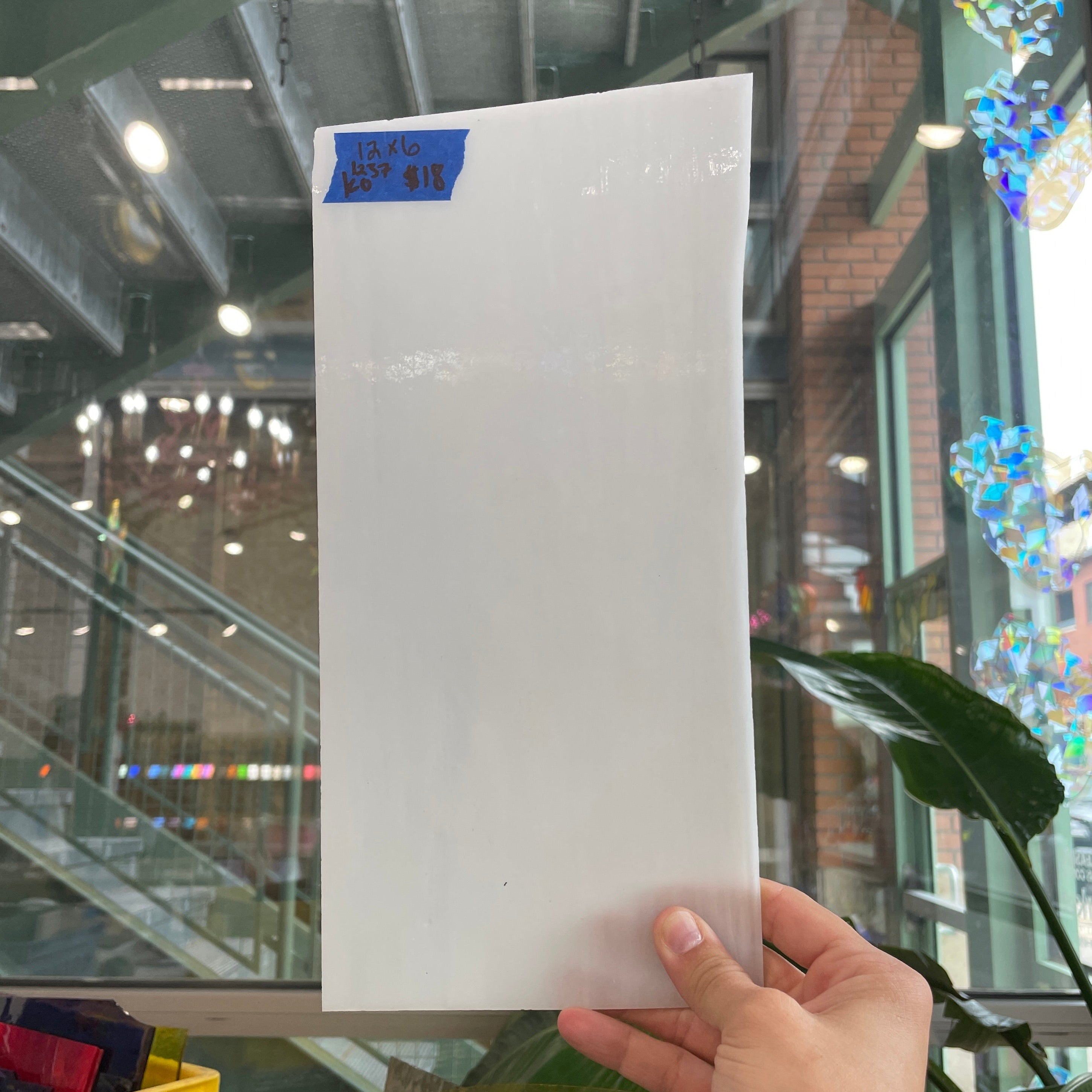 White Opaque Kokomo Sheet Glass Colorado Glassworks