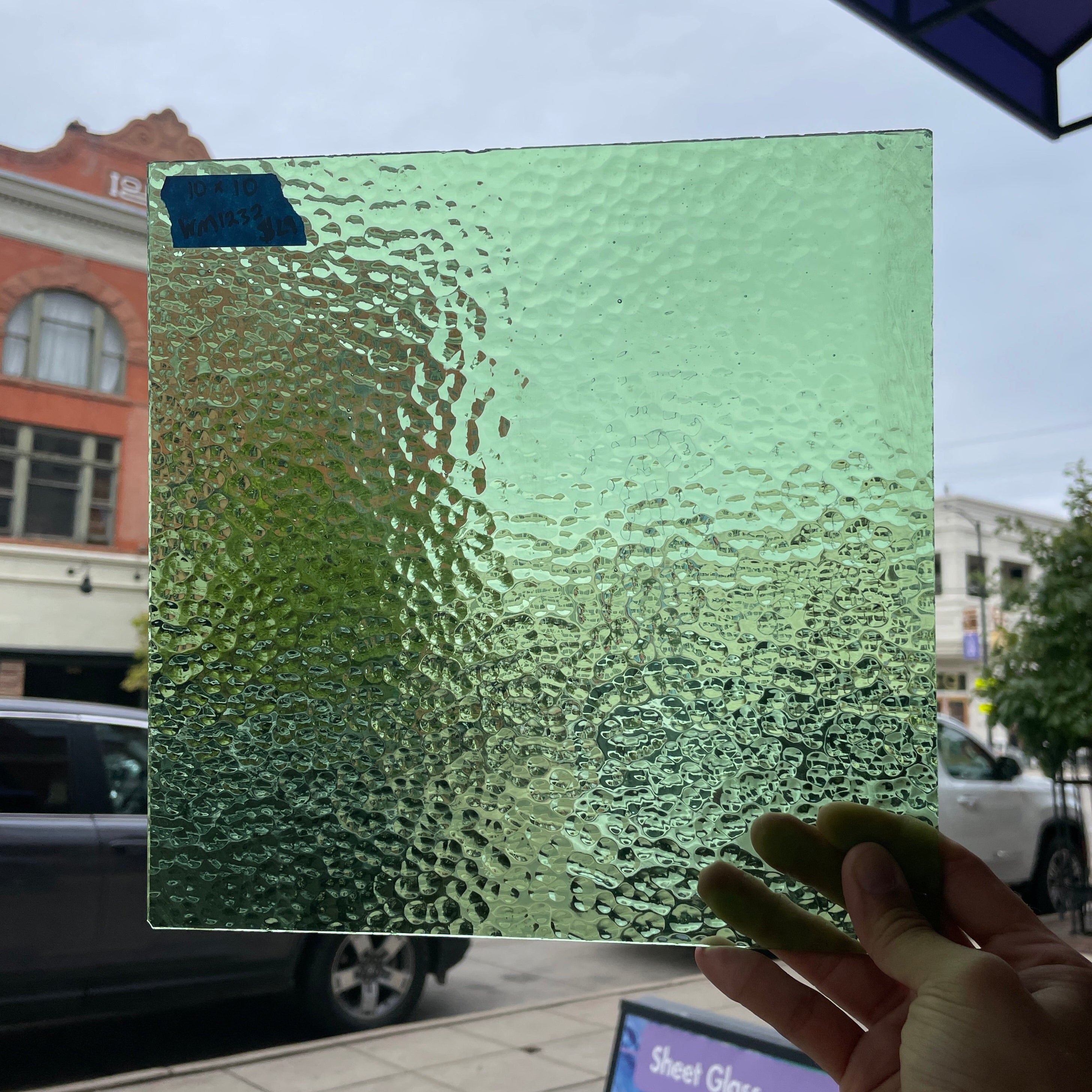 Light Green Textured Wissmach Sheet Glass Colorado Glassworks