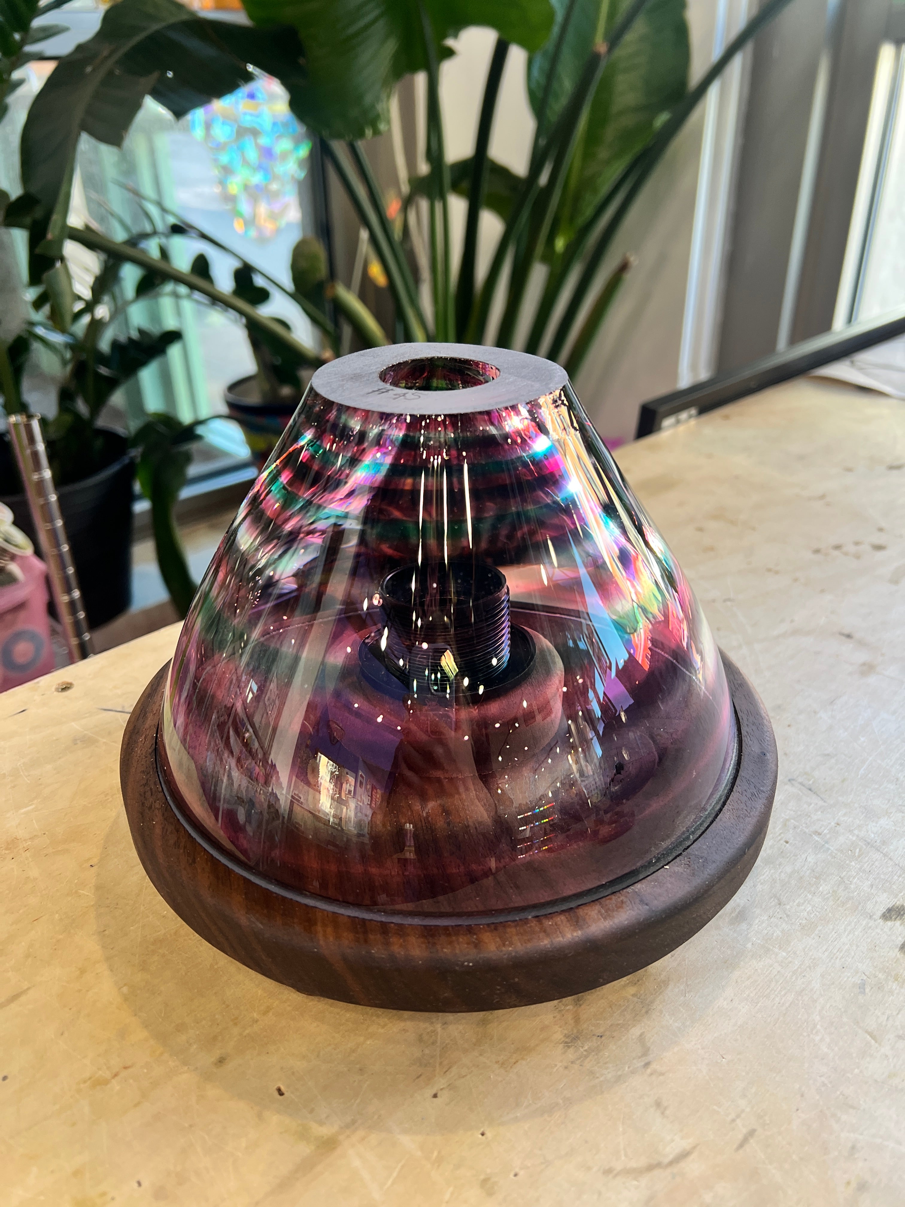 Watermelon Swirl COGW Lamp Colorado Glass Works