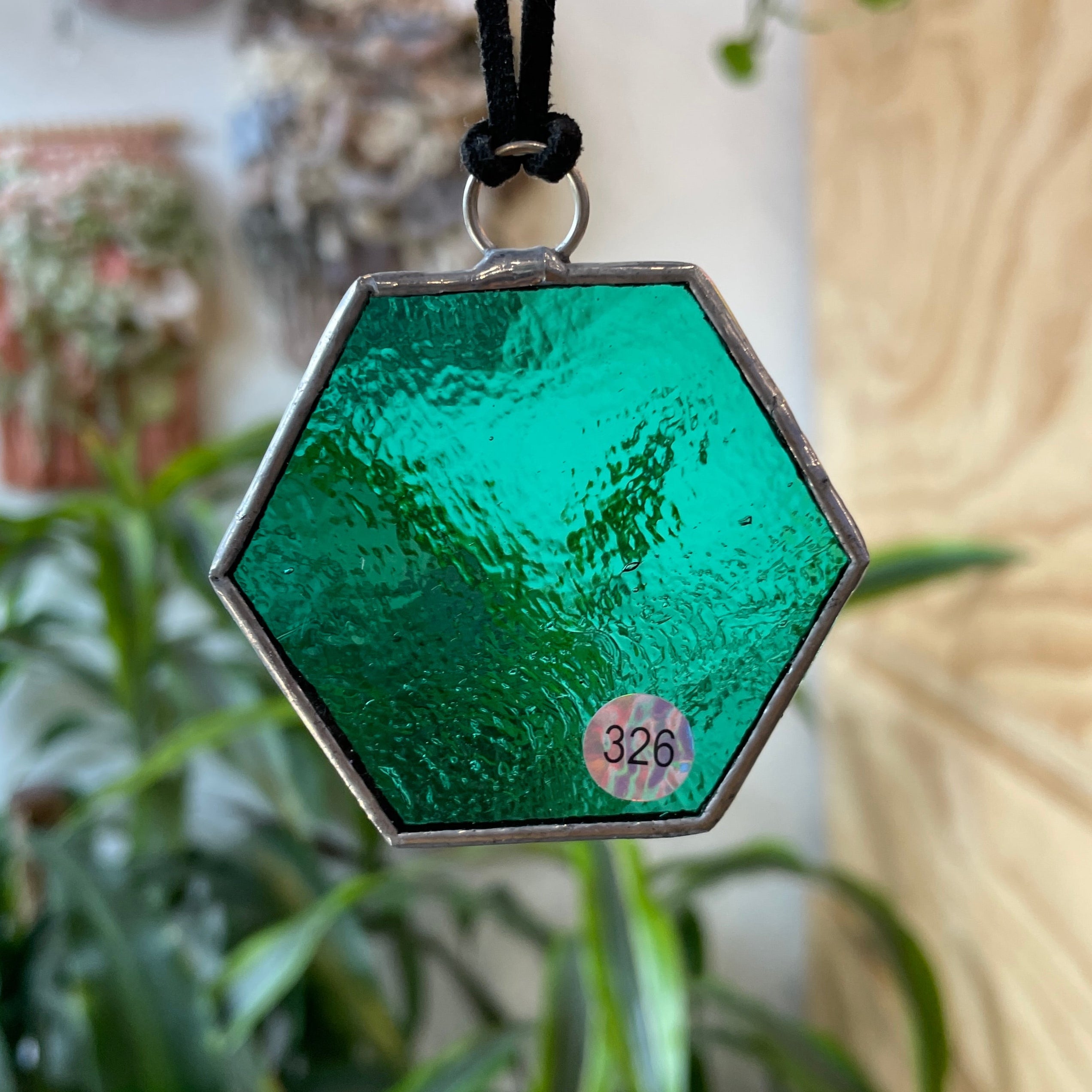Teal Honeycomb Charm Colorado Glass Works