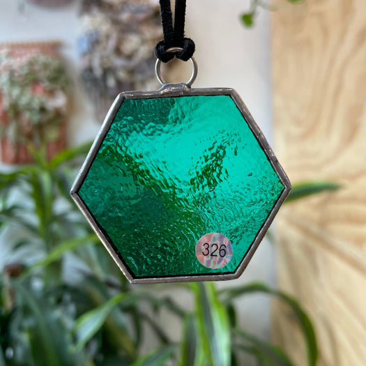 Teal Honeycomb Charm Colorado Glass Works
