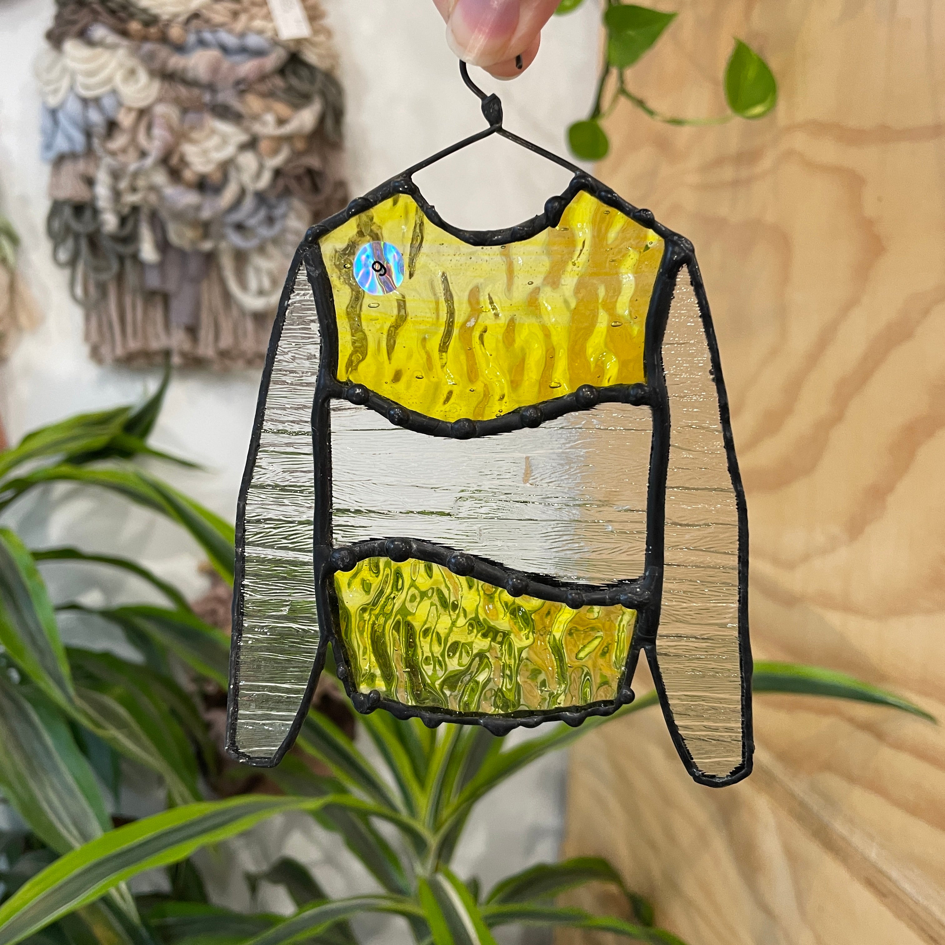 Yellow and Clear Ugly Sweater Colorado Glass Works