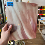 Lamberts Mouth Blown Selenium Red & Opaque White on Clear (Flash Glass) S277 Sheet Glass Colorado Glassworks LA233 (8x10in)  