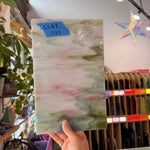 Pink Green White Wispy Kokomo Sheet Glass Colorado Glassworks 11x7in (KO-26061613)