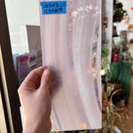 Lamberts Mouth Blown Violet & Opaque White on Clear (Flash Glass) S18 Sheet Glass Colorado Glassworks LA242 (4.5x10.5in)  