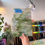 Pink Green White Wispy Kokomo Sheet Glass Colorado Glassworks 11x7in (KO-26094381)