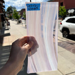 Lamberts Mouth Blown Violet & Opaque White on Clear (Flash Glass) S18 Sheet Glass Colorado Glassworks   