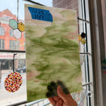 Pink Green White Wispy Kokomo Sheet Glass Colorado Glassworks