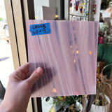 Lamberts Mouth Blown Violet & Opaque White on Clear (Flash Glass) S18 Sheet Glass Colorado Glassworks LA245 (6.5x7in)  