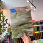 Pink Green White Wispy Kokomo Sheet Glass Colorado Glassworks 10.5x7.5in (KO-26159917)