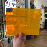 Lamberts Mouth Blown Orange Wispy Specality Sheet Sheet Glass Colorado Glassworks LA106 (9x7in)  