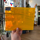 Lamberts Mouth Blown Orange Wispy Specality Sheet Sheet Glass Colorado Glassworks LA106 (9x7in)  