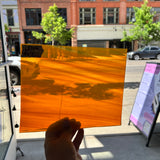Lamberts Mouth Blown Orange Wispy Specality Sheet Sheet Glass Colorado Glassworks   
