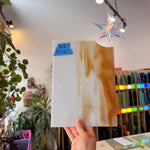 Amber White Textured Kokomo Sheet Glass Colorado Glassworks 9x5x7in (KO-46265389)