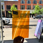 Lamberts Mouth Blown Orange Wispy Specality Sheet Sheet Glass Colorado Glassworks LA104 (8.5x5in)  