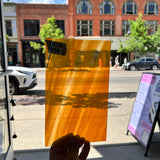 Lamberts Mouth Blown Orange Wispy Specality Sheet Sheet Glass Colorado Glassworks LA104 (8.5x5in)  