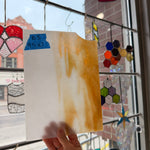 Amber White Textured Kokomo Sheet Glass Colorado Glassworks