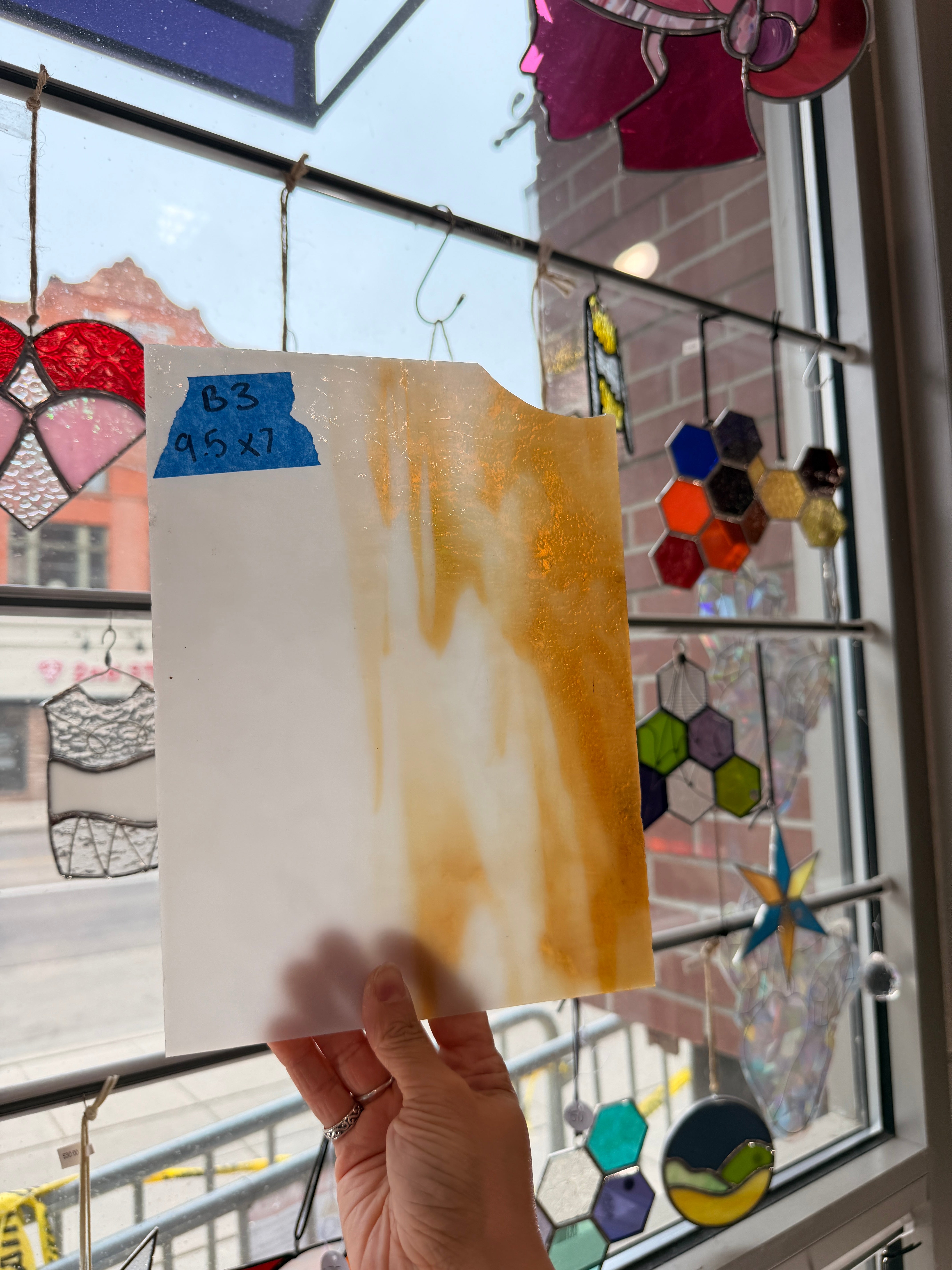 Amber White Textured Kokomo Sheet Glass Colorado Glassworks