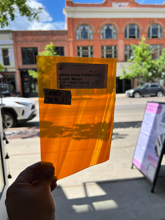 Lamberts Mouth Blown Orange Wispy Specality Sheet Sheet Glass Colorado Glassworks   