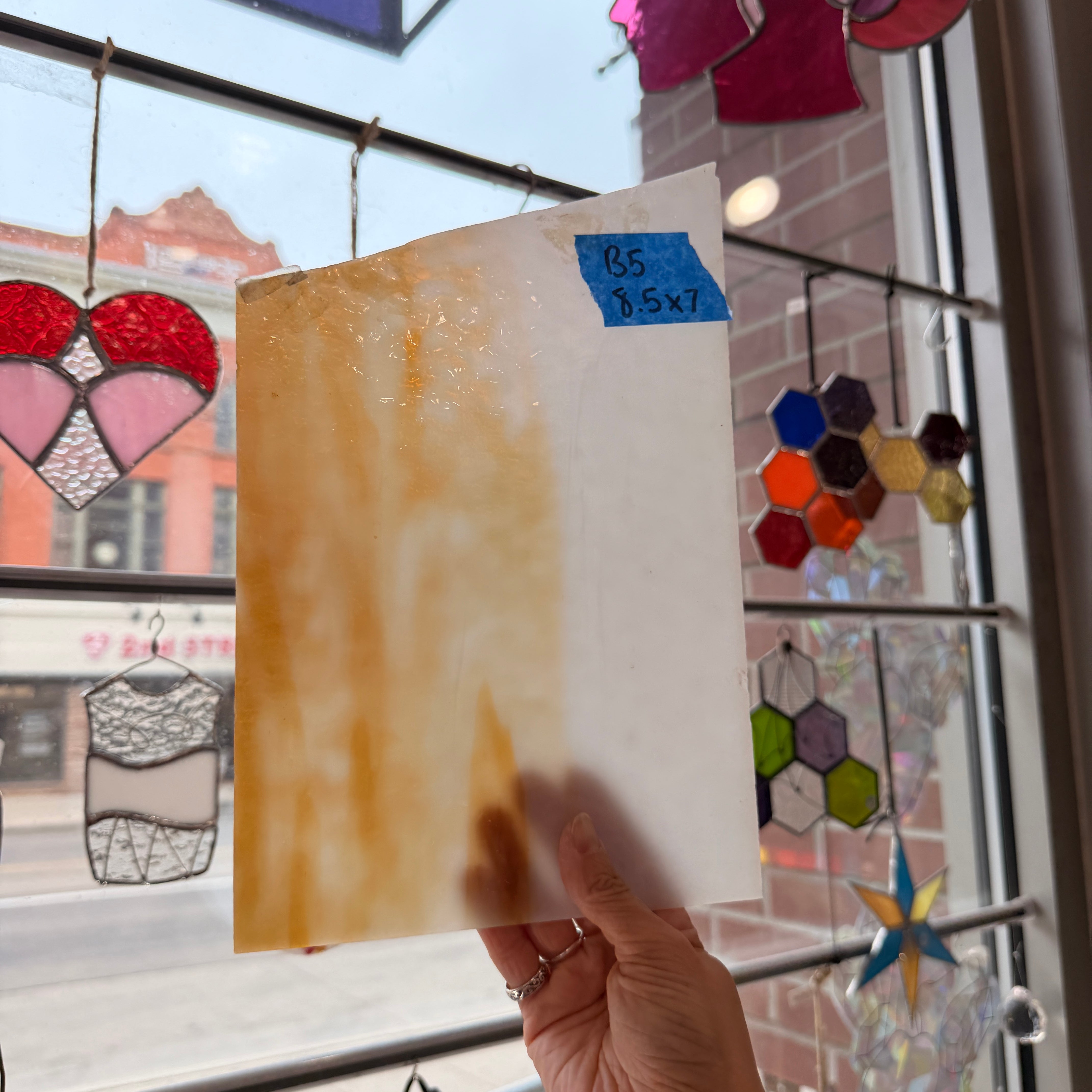 Amber White Textured Kokomo Sheet Glass Colorado Glassworks