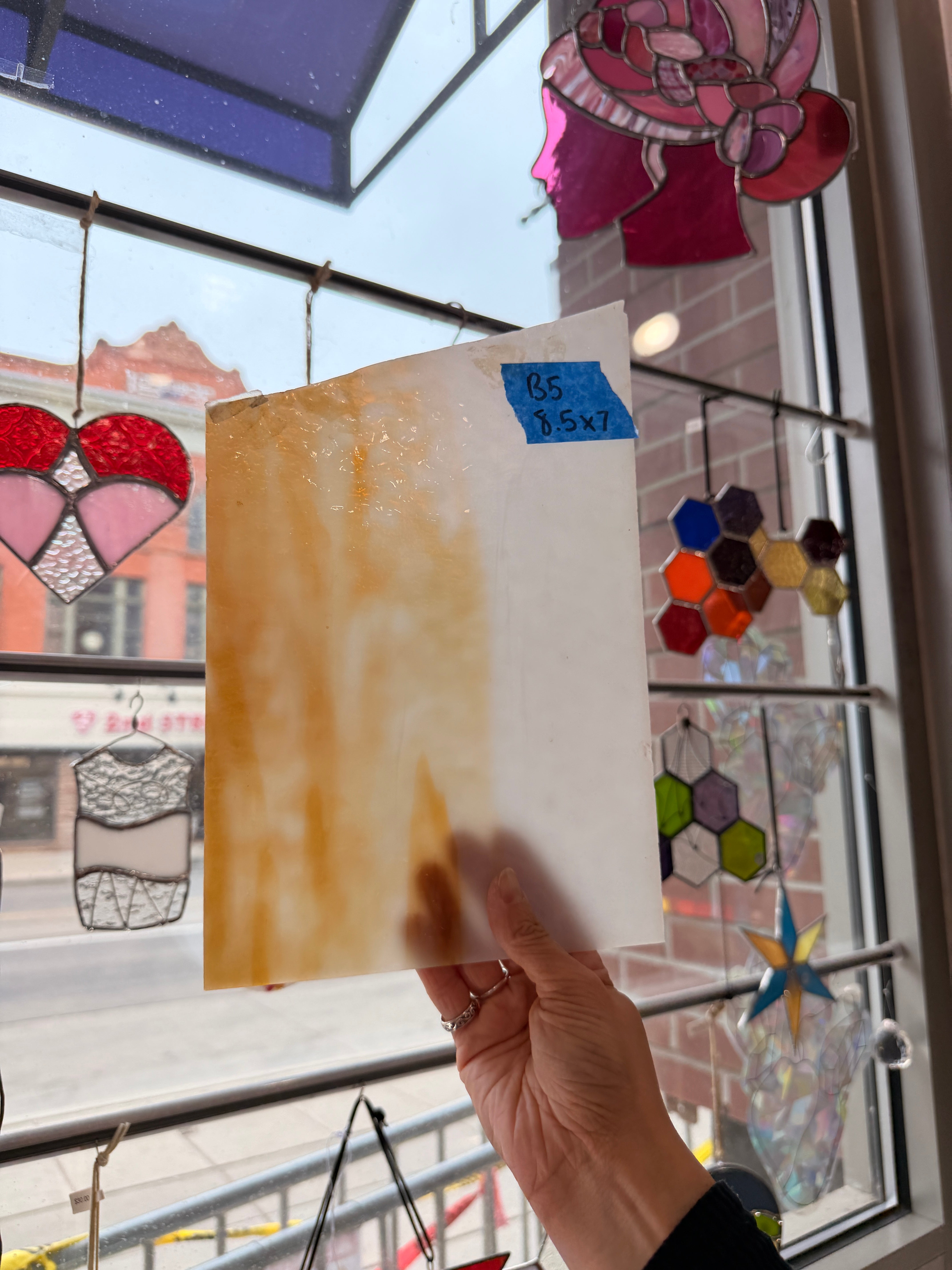 Amber White Textured Kokomo Sheet Glass Colorado Glassworks