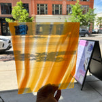 Lamberts Mouth Blown Selenium Red, Orange S26 Sheet Glass Colorado Glassworks LA94 (9x7.5in)  
