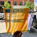 Lamberts Mouth Blown Selenium Red, Orange S26 Sheet Glass Colorado Glassworks LA94 (9x7.5in)  