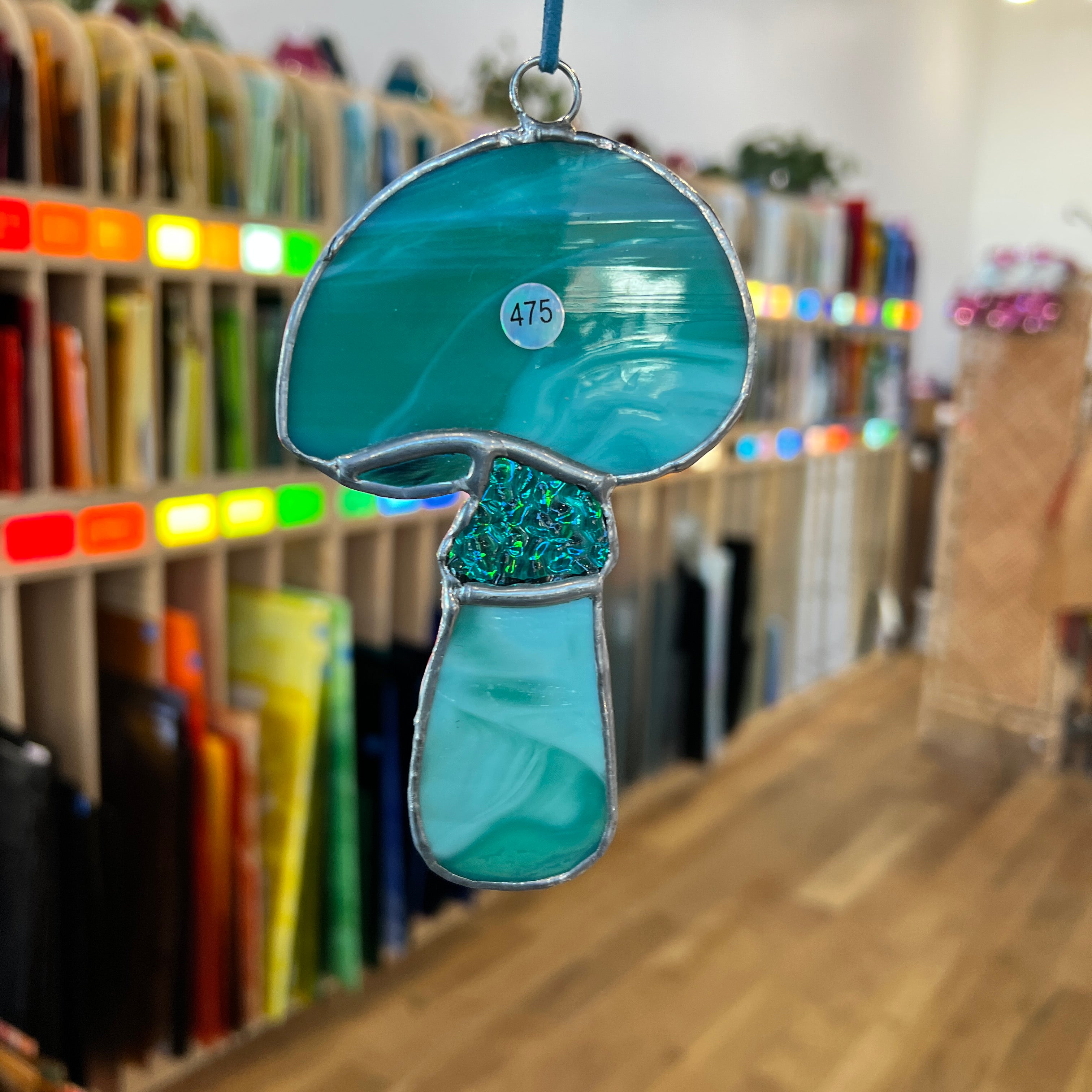 Teal Shroom (S) Colorado Glass Works