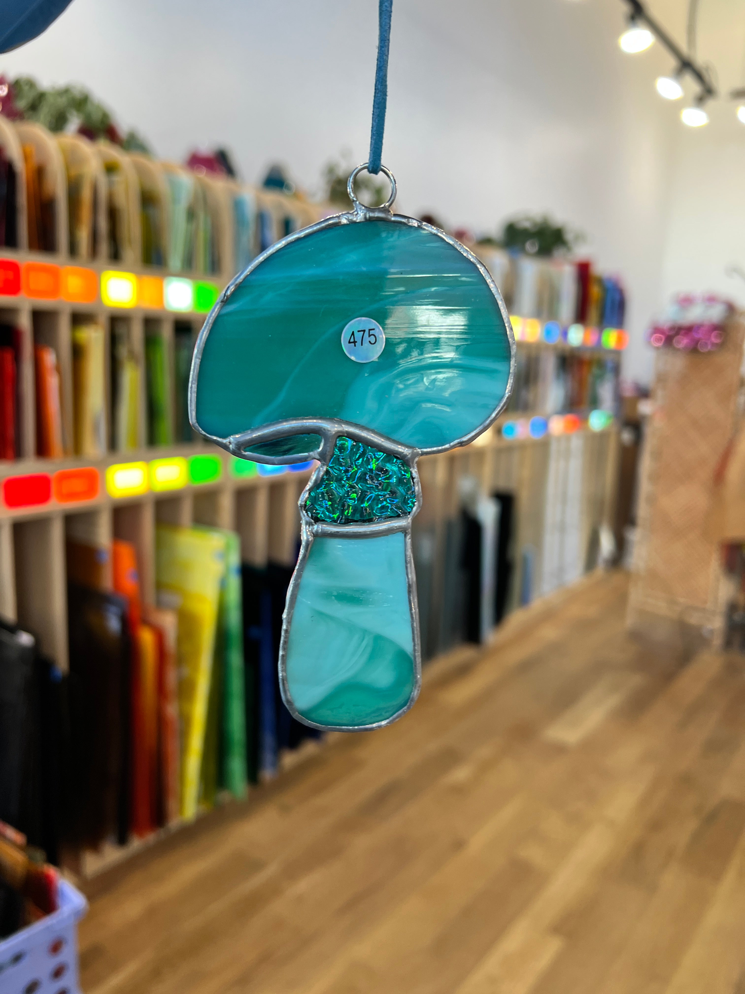 Teal Shroom (S) Colorado Glass Works