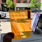 Lamberts Mouth Blown Selenium Red, Orange S26 Sheet Glass Colorado Glassworks   