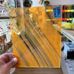 Lamberts Mouth Blown Selenium Red, Orange S26 Sheet Glass Colorado Glassworks LA96 (8.5x6.5in)  