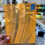 Lamberts Mouth Blown Selenium Red, Orange S26 Sheet Glass Colorado Glassworks La99 (9.5x7in)  