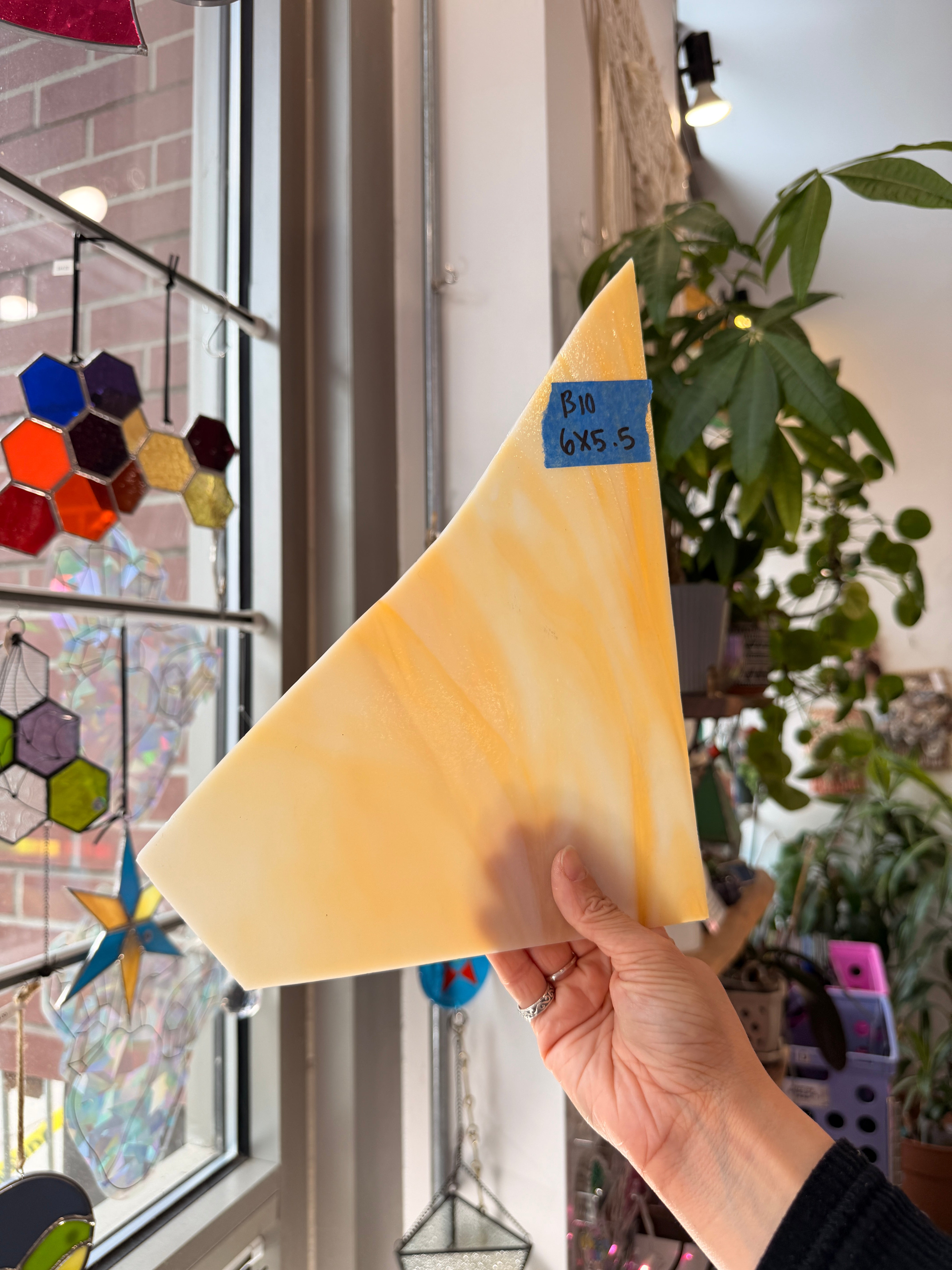 Amber Yellow White Wispy Kokomo Sheet Glass Kokomo Glass