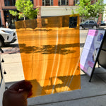 Lamberts Mouth Blown Selenium Red, Orange S26 Sheet Glass Colorado Glassworks   