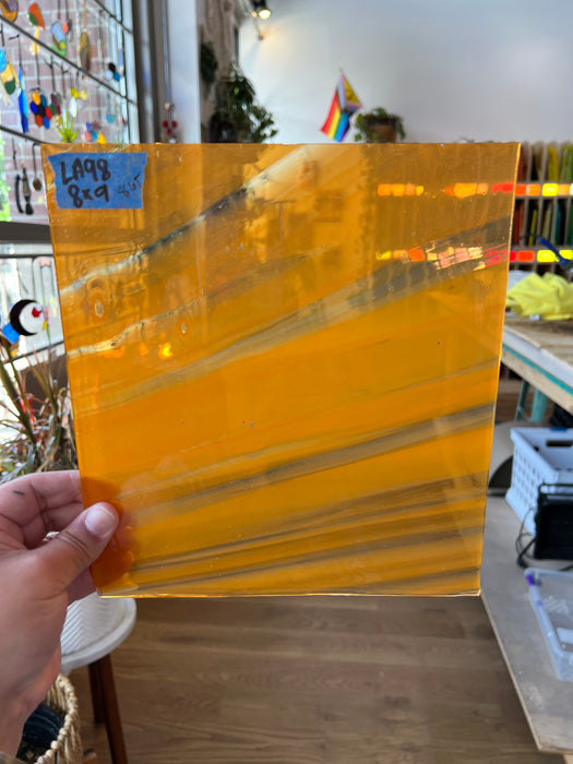 Lamberts Mouth Blown Orange Wispy Specality Sheet Sheet Glass Colorado Glassworks   