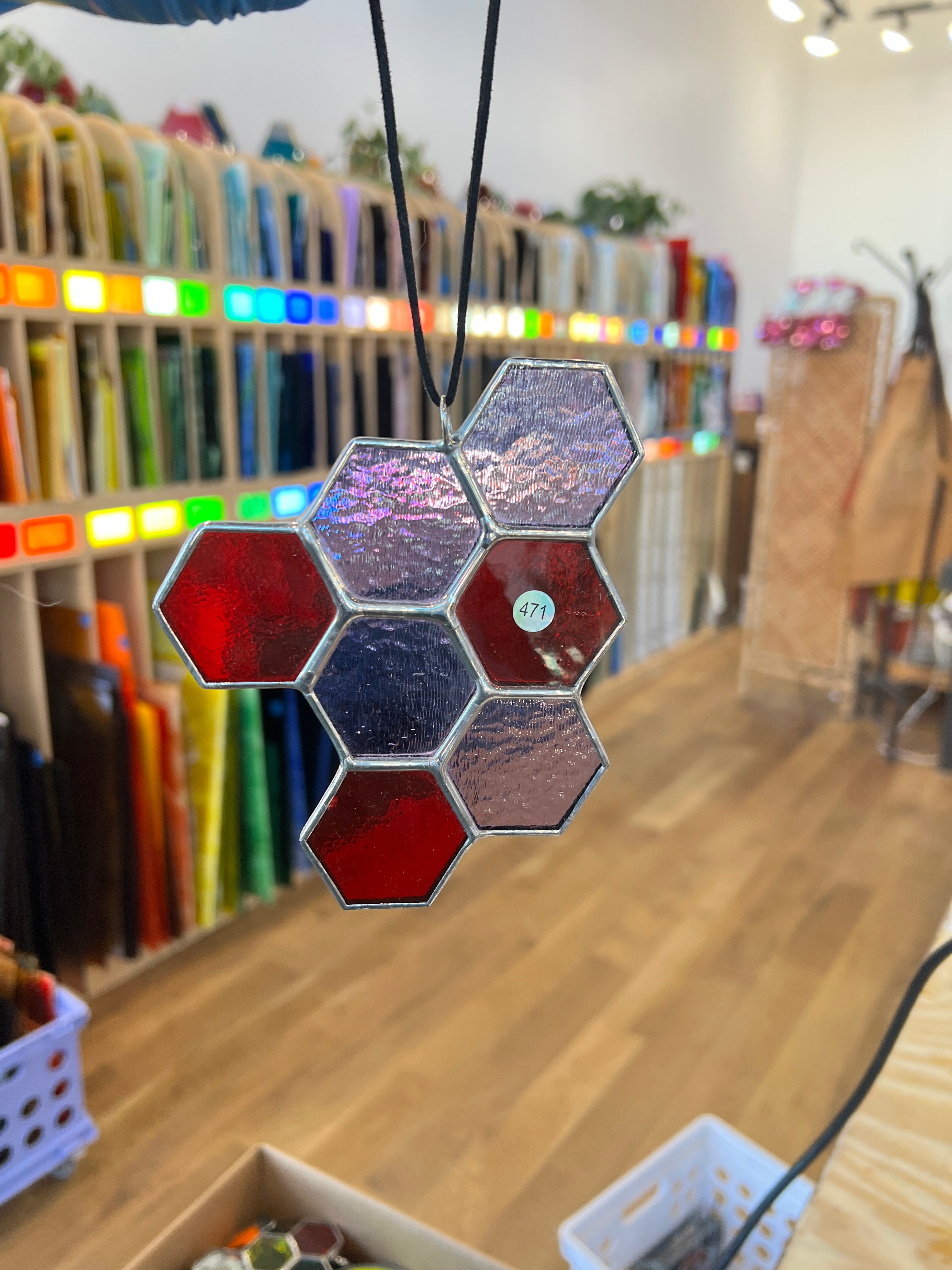 Stained Glass Honeycomb Cluster Colorado Glass Works