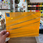 Lamberts Mouth Blown Orange Wispy Specality Sheet Sheet Glass Colorado Glassworks LA100 (8x10in)  