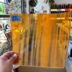 Lamberts Mouth Blown Selenium Red, Orange S26 Sheet Glass Colorado Glassworks LA101 (9x9.5in)  