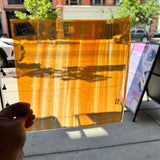 Lamberts Mouth Blown Selenium Red, Orange S26 Sheet Glass Colorado Glassworks   