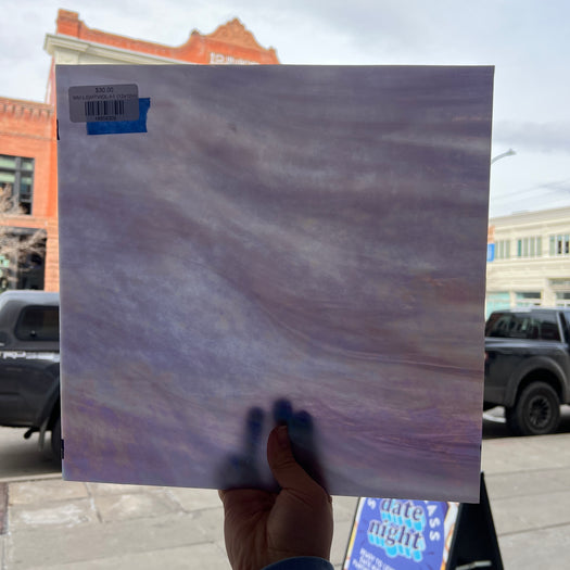 Light Violet Wispy Iridescent Wissmach (WI WO2180IR) Sheet Glass Colorado Glass Works