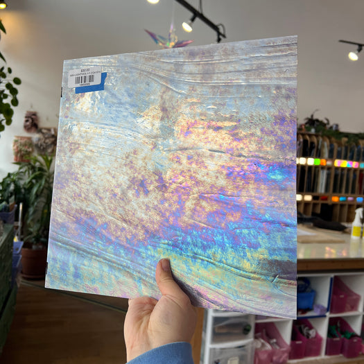 Light Violet Wispy Iridescent Wissmach (WI WO2180IR) Sheet Glass Colorado Glass Works