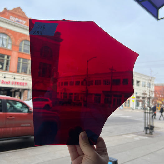 Red on Clear Misc. Flash Glass Sheet Glass Colorado Glassworks