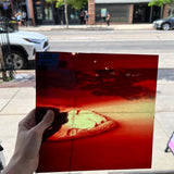 Lamberts Mouth Blown Red on Green Variegated SV158 Sheet Glass Colorado Glassworks LA89 (10x10in)  