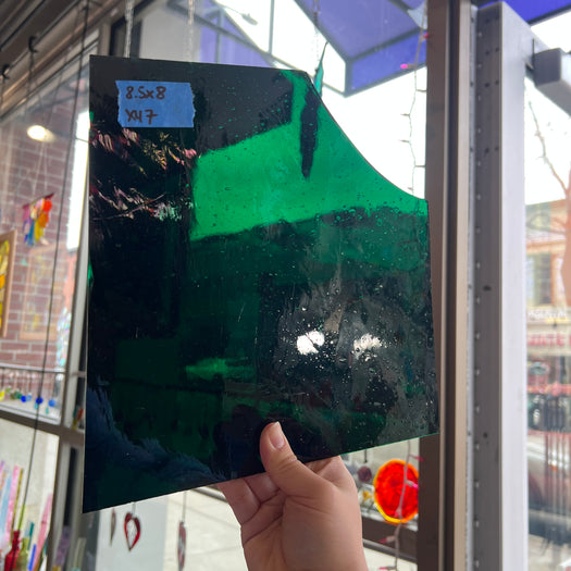 Emerald Green Mouthblown Lamberts Sheet Glass Colorado Glassworks